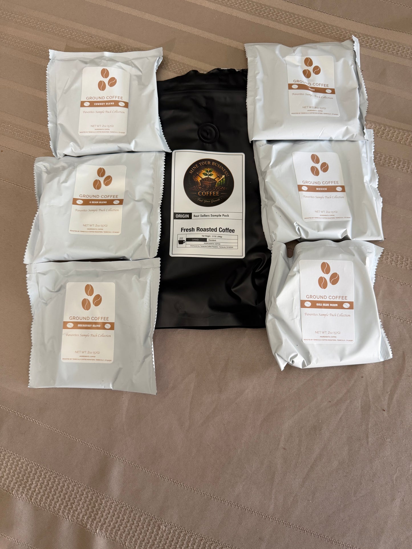 Paquete de Muestras de Más Vendidos: 6Bean, Cowboy, Breakfast, Perú, México, Bali