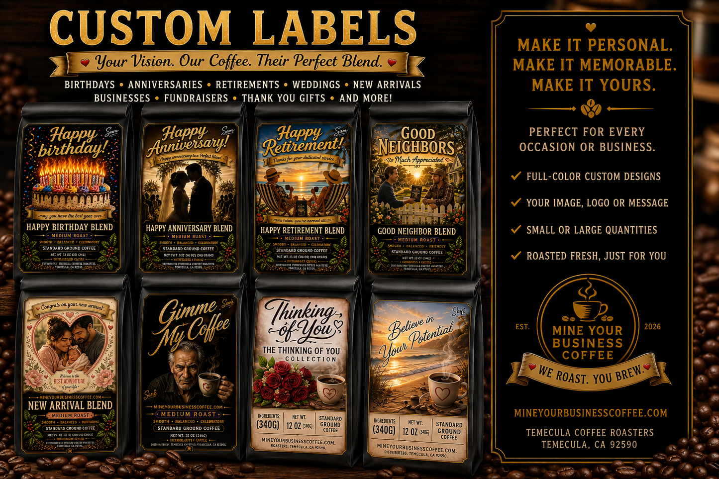 Say It With Coffee-Build Your Own Coffee Label