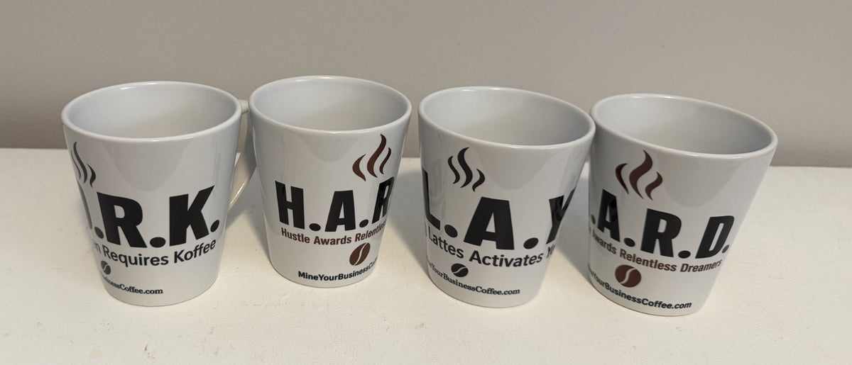 WORK HARD PLAY HARD Latte Mug Collection