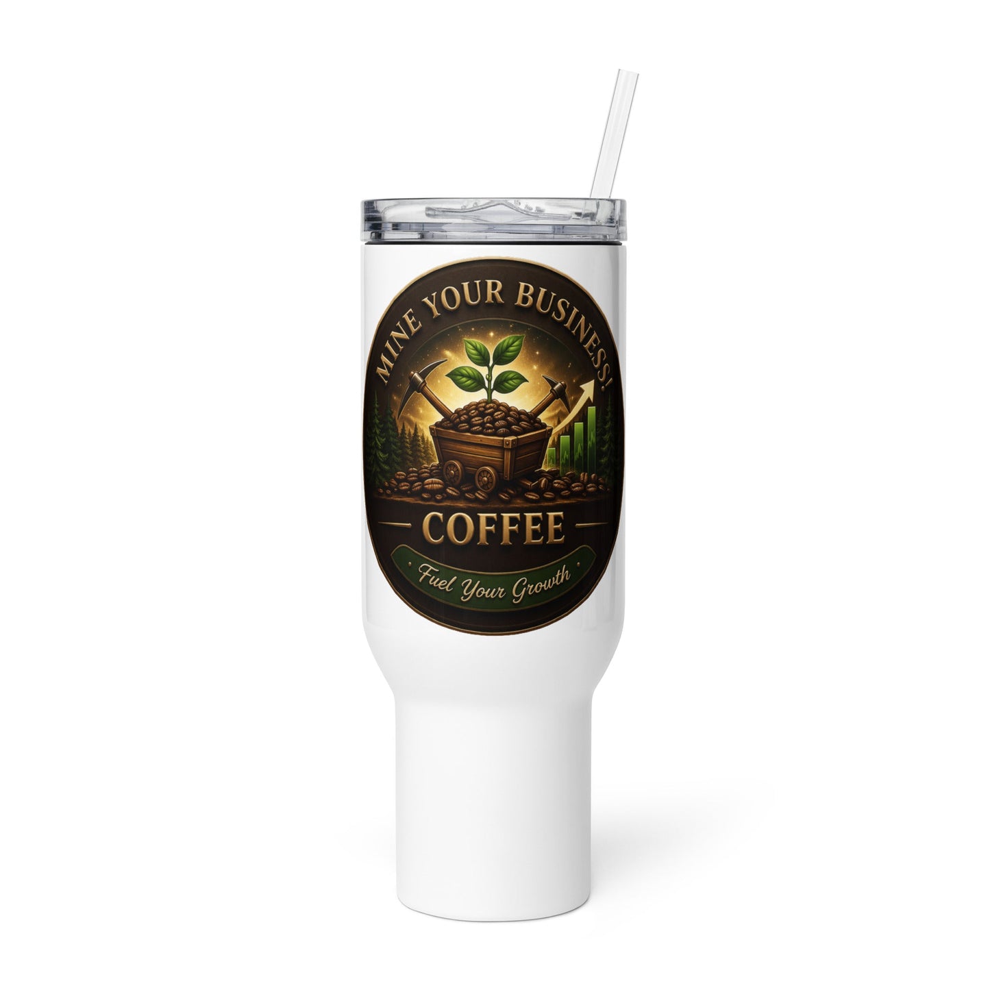 Travel mug with a handle - Mine Your Business
