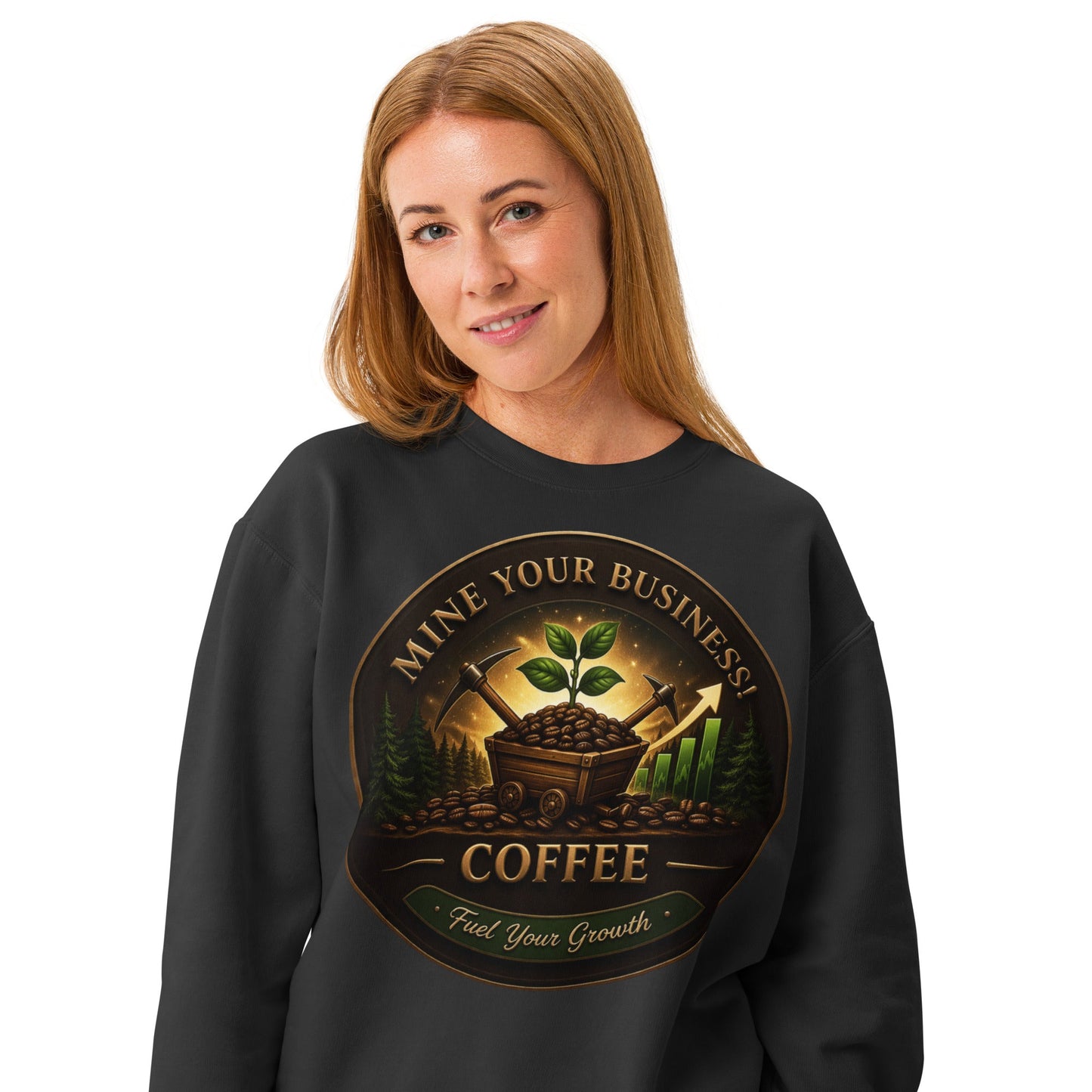 Unisex garment - dyed fleece crewneck sweatshirt - Mine Your Business