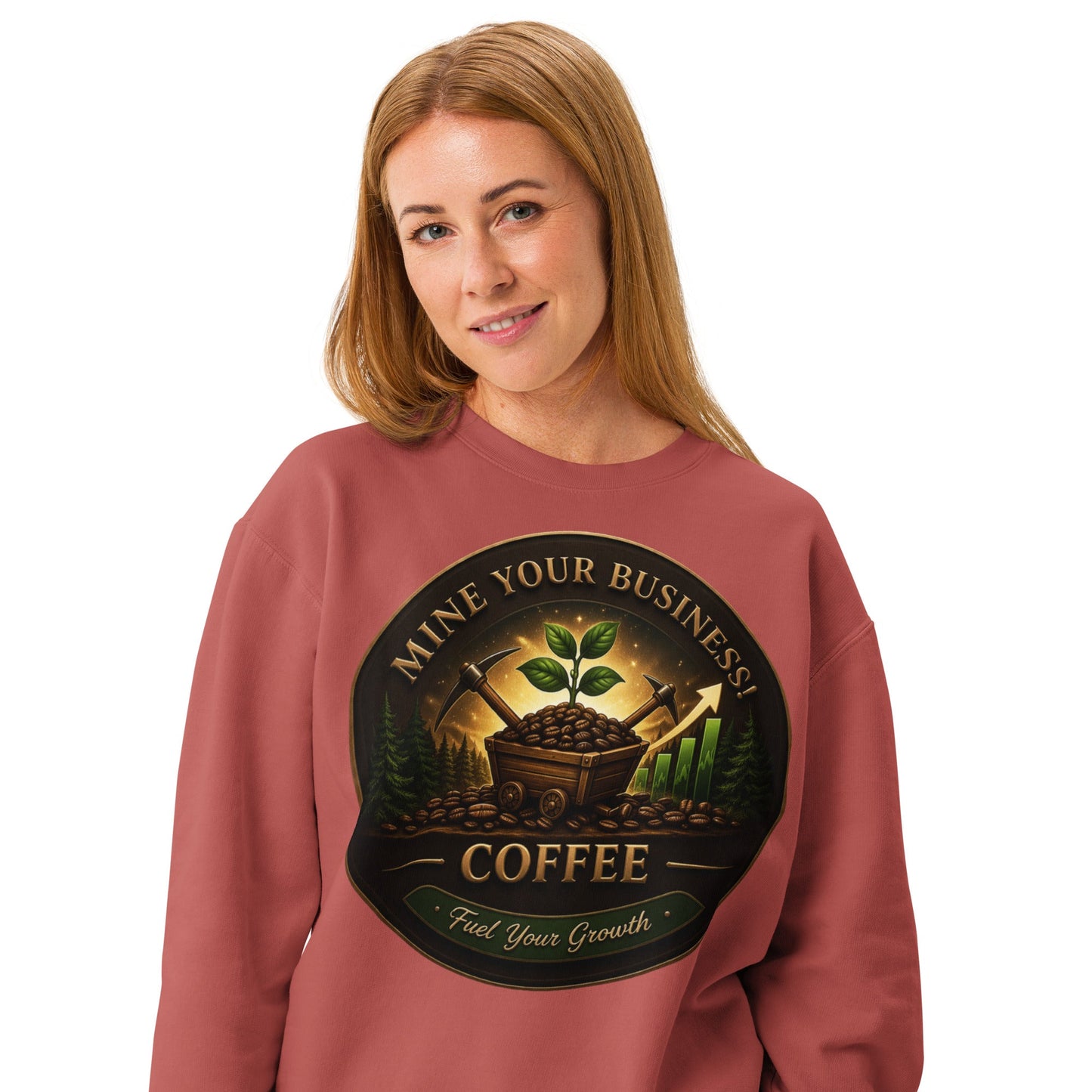 Unisex garment - dyed fleece crewneck sweatshirt - Mine Your Business
