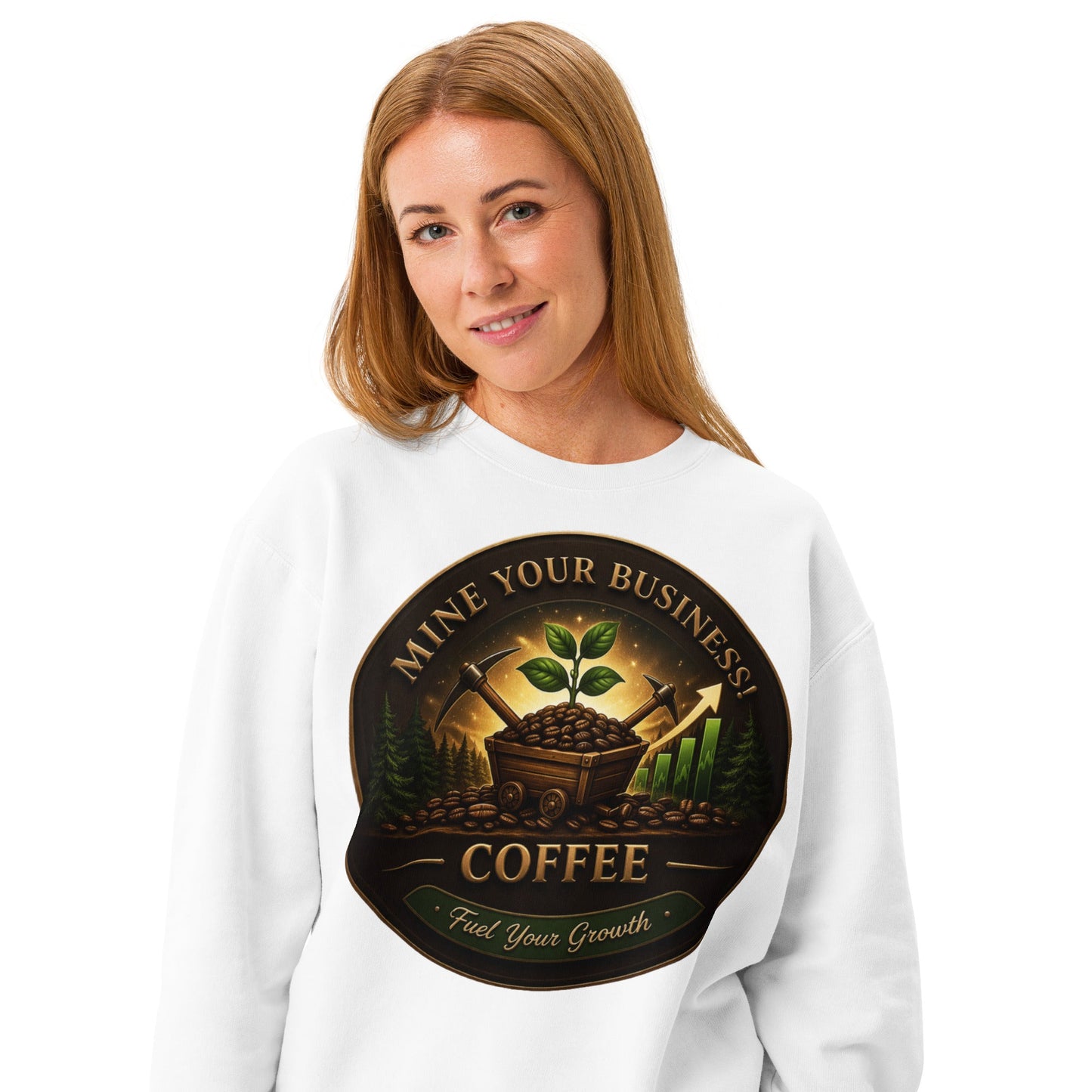 Unisex garment - dyed fleece crewneck sweatshirt - Mine Your Business