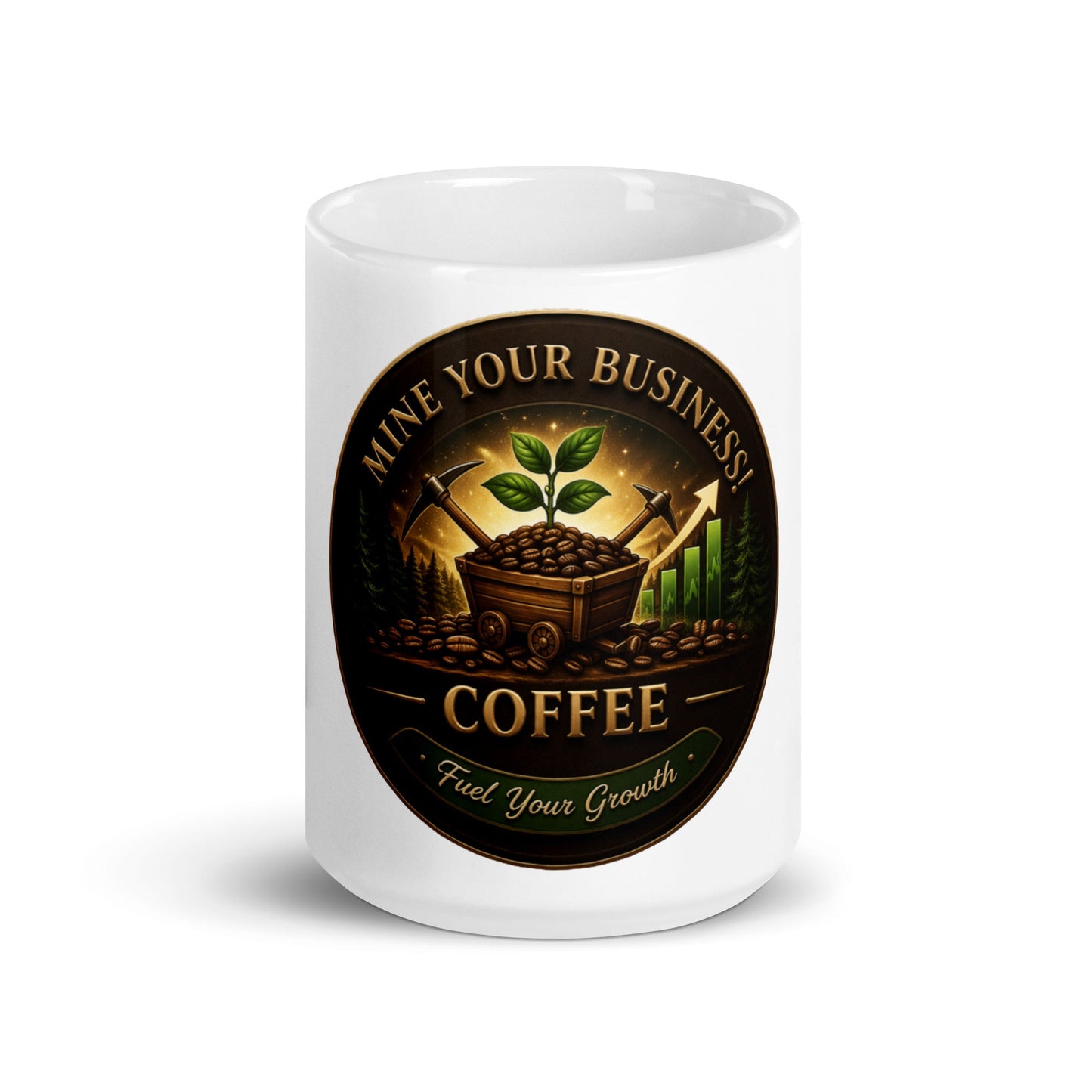 White glossy mug - Mine Your Business