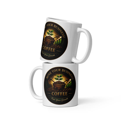 White glossy mug - Mine Your Business