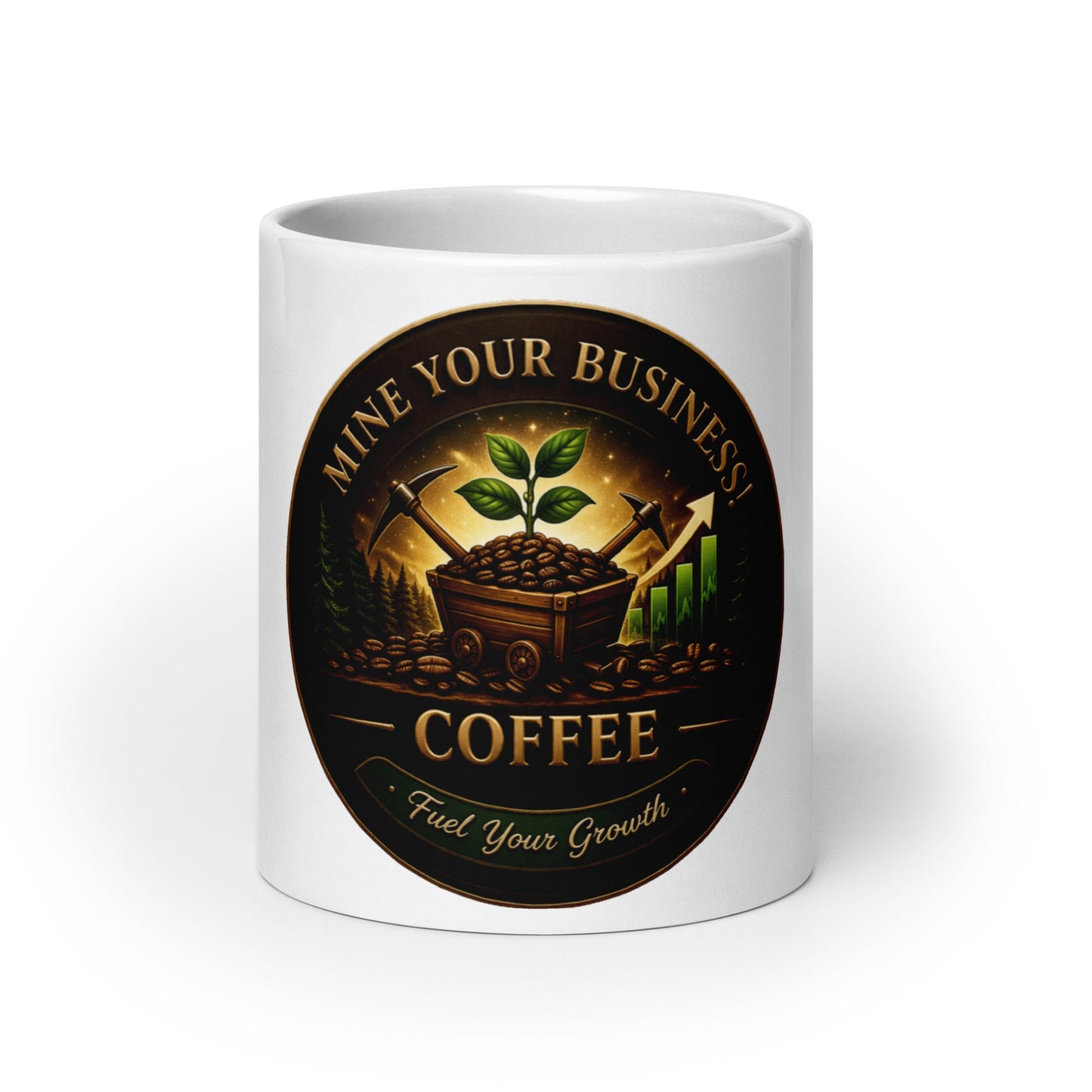 White glossy mug - Mine Your Business